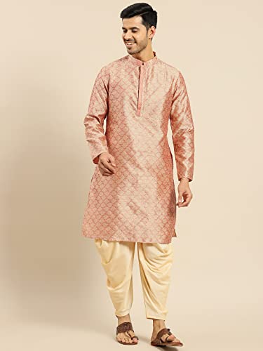 Image of Men's Navy Blue Cotton Festive Wear Regular Fit Woven Design Kurta | Indian Wedding Wear Kurta | Festive Ethnic Kurta