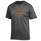 Elite Fan Shop WVU West Virginia Mountaineers Tshirt Varsity Charcoal Arch Over - Medium