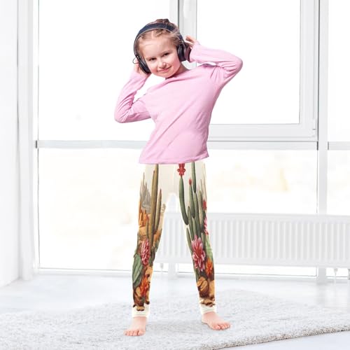 Toddler Girls Leggings Printed Yoga Pants Leggings Red Flower Blue Cactus for Kids4
