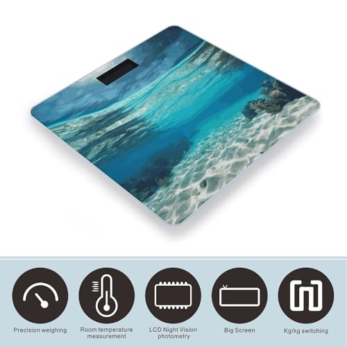 Báscula digital de baño con vidrio templado y pantalla LCD miniatura 3