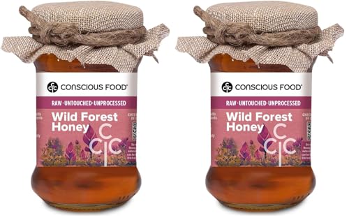 Image of Conscious Food Wild Forest Honey | 200g | 100% Raw, Pure and Natural | Unprocessed & Unpasteurized Honey | Value Pack (Pack of 2)