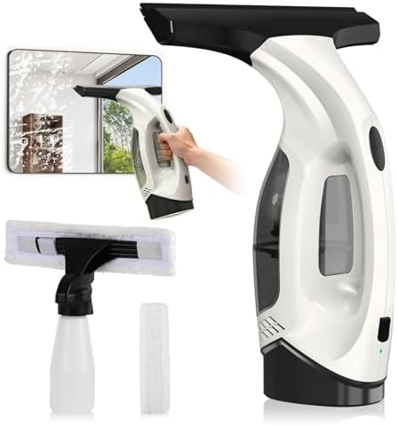 Window Vacuum Squeegee Cordless, 2000Pa Electric Window Cleaner Tool
