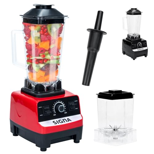 Licuadoras Y Procesadores, Kitchen SIGNA Licuadora Con Vaso de Plastico 2 en 1 Cozn 15 Velocidades Licuadora Con Control De Perilla 50 Hz De 2L Triturador De Alimentos De 1350 W Licuadora Clasica...