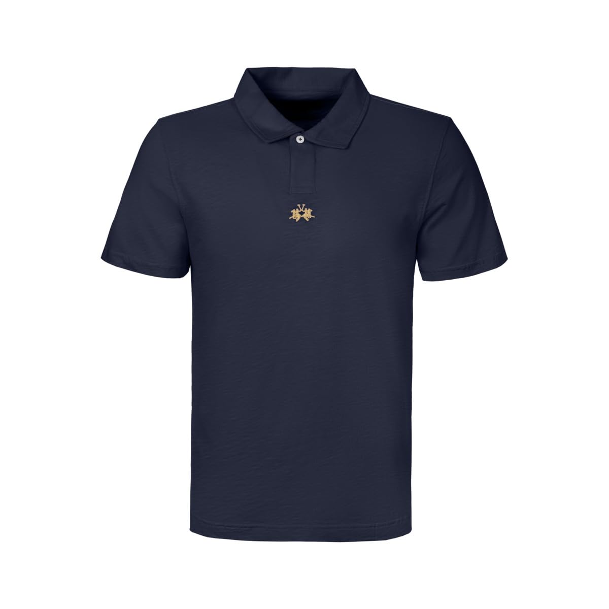 La Martina - Polo de Punto de Corte Regular, Blanco Óptico, Man