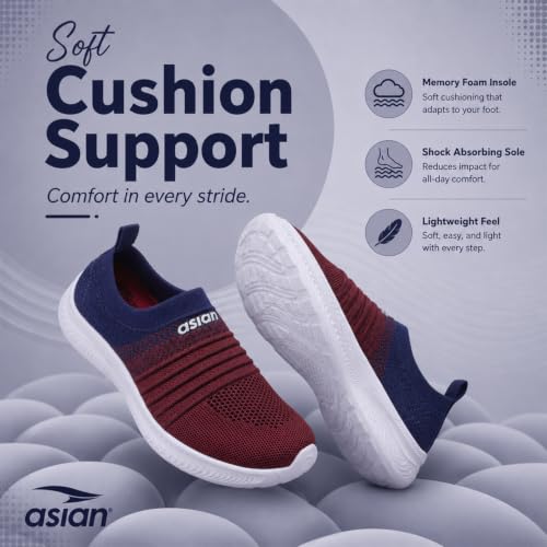 Image of ASIAN Breeze-05 Women's Walking Shoes | Stylish, Lightweight, Breathable Slip-Ons with Cushioned Comfort | Ideal Travel