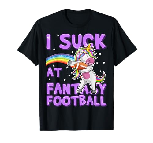 Camiseta de unicornio con texto "I Suck at Fantasy Football Loser" Camiseta