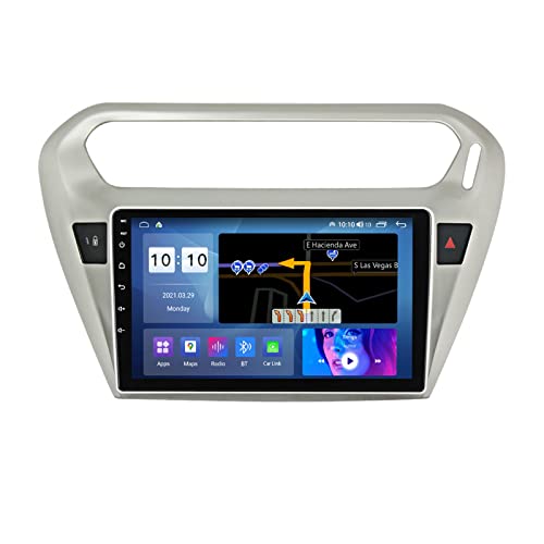 HTXPSM Android 10.0 - Reproductor de DVD estéreo para coche con navegación GPS táctil, radio 2 DIN para Peugeot 301 2013-2016, pantalla táctil de 9 pulgadas, reproductor multimedia MP5, receptor de v