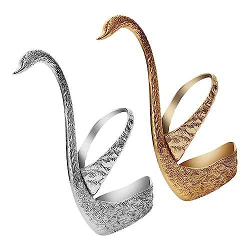 COLLBATH 2Pcs Metal Swan Shape Cutlery Storage Holder Elegant Tableware Stand for Kitchen Organization Chic Decor for Home Restaurant Housewarming present