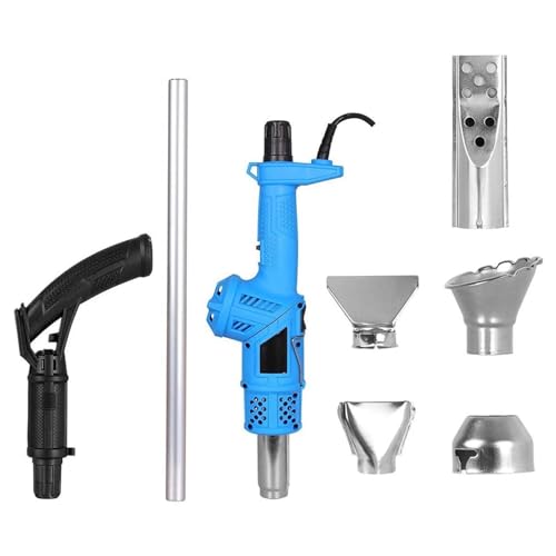 Fiauli Quemador eléctrico portátil para malas hierbas, quemador eléctrico de malas hierbas, varita mágica con temperatura ajustable para jardín, kit de boquillas para malas hierbas, color azul UE
