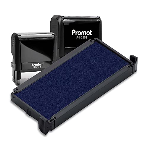 Promot P4-2258, Trodat 4913 Replacement Ink Pad - Replacement Ink For Self Inking Stamp, Color Impression Ink Pad Refill, Self Ink Stamps For Office, Professional & Business Stamping Supplies, Blue #TOP14