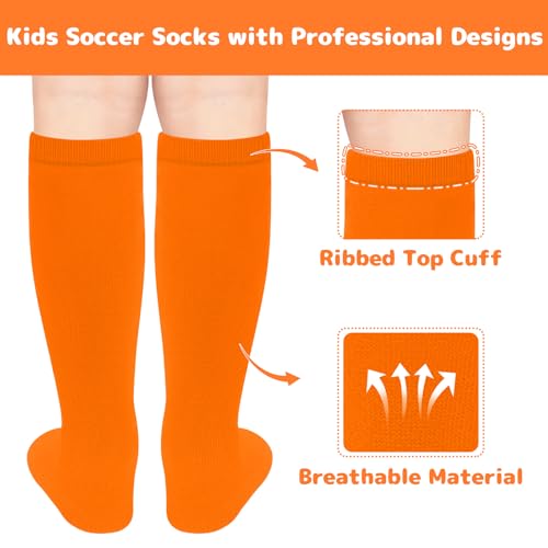 Image of Olreco 1 Pack Toddler Kids Youth Soccer Socks Girls Boys Baseball Socks Youth Knee High Softball Football Accessories Cotton