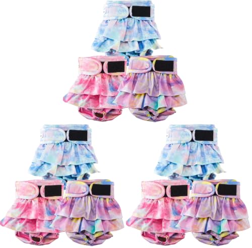 Image of Reusable Dog Diapers Female Medium Washable, Premium Doggie Diaper for Dogs, Pack of 9, Highly Absorbent Dog Diaper for Heat, Incontinence and Puppy Training(M)