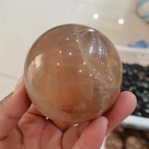 Boule de cristal pierre de lune orange décoration unique