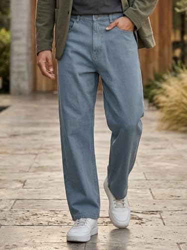 Urbano Fashion Store Urbano Fashion Men's Grey Loose Baggy Jeans - Image 3
