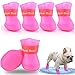 Cdycam Puppy Dogs Candy Colors Anti-Slip Waterproof Rubber Rain Shoes Boots Paws Cover (Rose Red, Large)