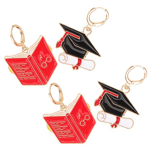 Abaodam 2 Pares Pendientes De La Temporada De Graduación Pendientes Traseros para Tachuelas Felicitaciones De Graduación Aretes Pendientes De Diploma Perder Chica Recuerdo Metal