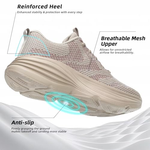 Image of WJA Men's Non Slip Walking Shoes Lightweight Breathable Casual Running Shoes Fashion Sneakers Mesh Workout Sports Shoes