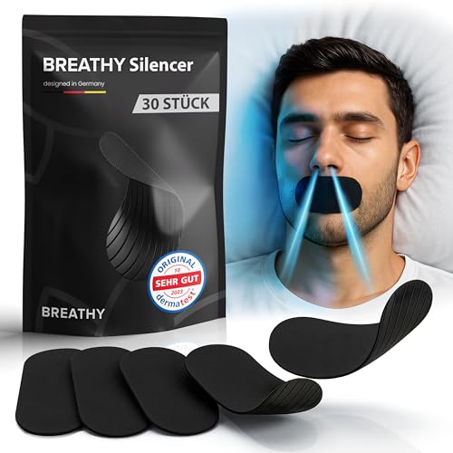 Mundpflaster gegen schnarchen (30 Stück) - Monatsvorrat - optimaler Halt auch mit Bart - Mouth tape for sleeping - schnarchstopper anti schnarch schnarchen schnarchpflaster no snoring