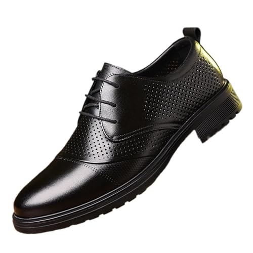 Men's Top Grain Leather Oxfords Business Formal Dress Shoes British Korean Style Wedding Comfortable Breathable Work Shoes