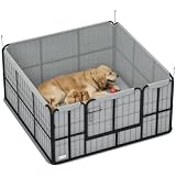 PawHut Wurfkiste für Welpen für große Hunde 122 x 122 x 60 cm Schwarz