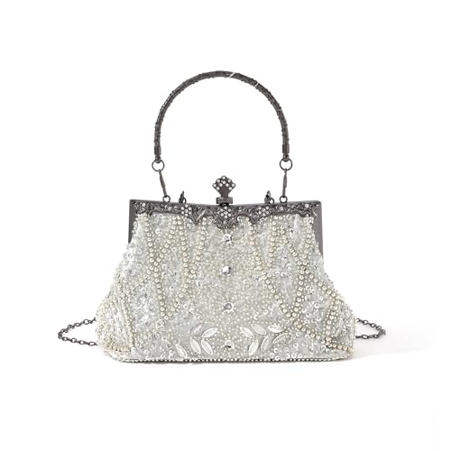Sac à main pour mariage fait main : pochette de soirée de galas à fermoir baiser