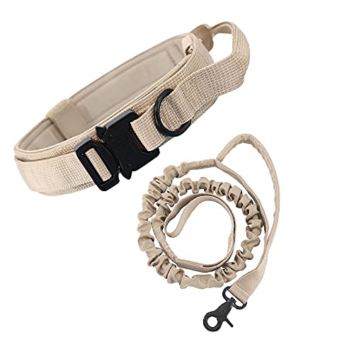 BUYTER Reflective Nylon Tactical Dog Collar Military Adjustable Durable For Large German Shepherd Outdoor Working Training Walking with Leash