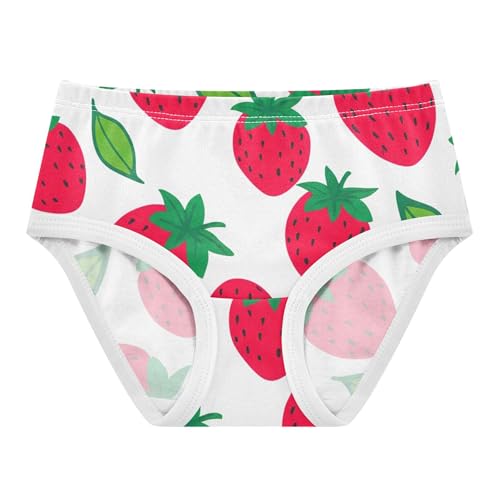 Cotton Toddler Underwear Floral Cute Cartoon Red Strawberries Cute Panties Girl Artistic Kids Briefs Undies 2t - Main Image