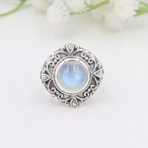 Bague Pierre de Lune Arc-en-Ciel en Argent 925 : le cadeau d'anniversaire idéal