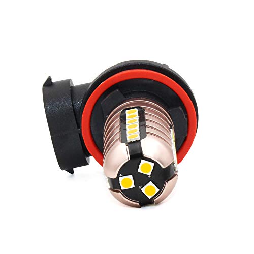 PHINLION 3000 Lumens Golden Yellow H11 LED Fog Light Bulbs Super Bright 3030 27-SMD H8 H16 LED Bulb Replacement for DRL or Fog Lamps, 3000K Yellow - Image 7