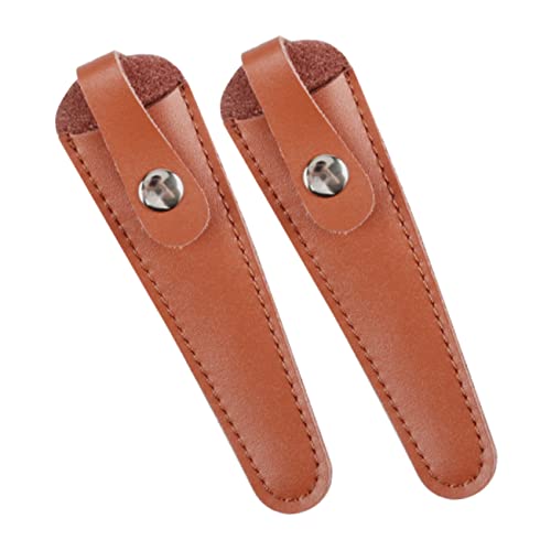 MAGICLULU Hair Cutting Pouch for Stylist 2pcs Pu Leather Shear Holder Bag Salon Scissor Holder Barber Scissor Sheaths