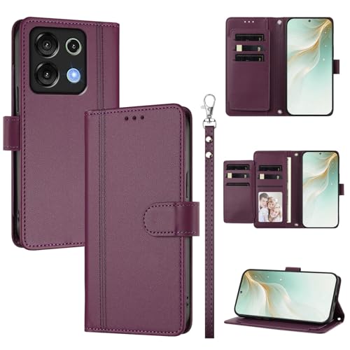 �X�}�z�P�[�X �Ή��@�� for Umidigi G9 5G / Note 9 5G �X�}�z�P�[�X�y�E�H���b�g�f�U�C�� �f���A���J�[�h�X���b�g �L���b�V�� �t���b�v���X�^���h �����h�~�zViolet