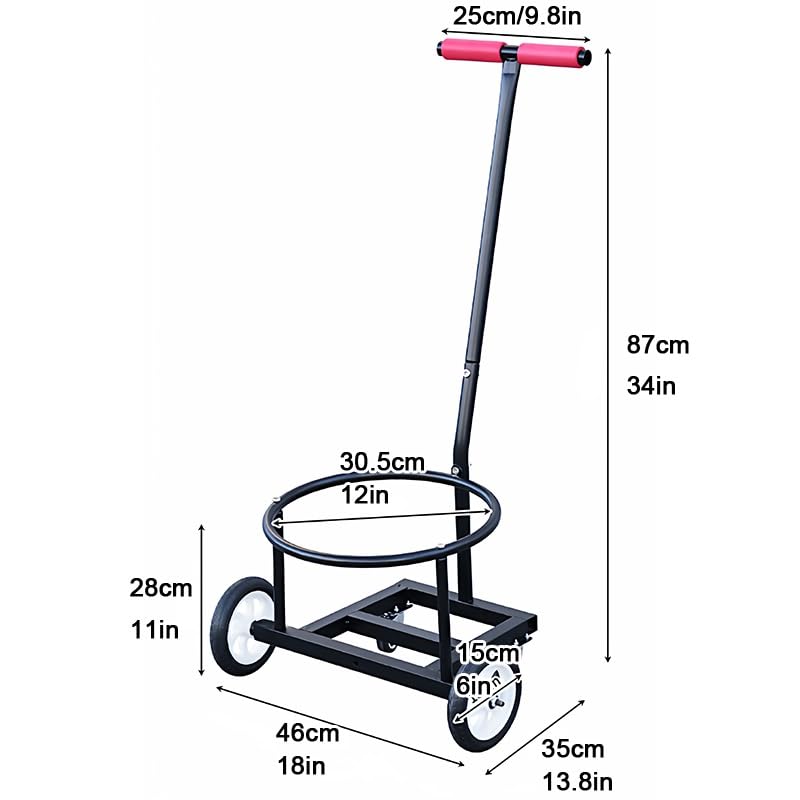 Carretilla manual portátil ligera roja de metal miniatura 4