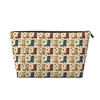 Colorful Cowboy Boots Print Makeup Bag, Cosmetic Travel Toiletry Bag for Women, Cute Leather Makeup Pouch Organizer