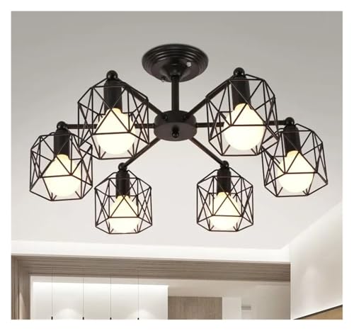 Lustre chambre simple et moderne plafonnier fer forgé salon lumineux
