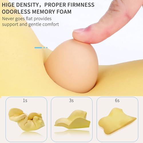 XINJUN Memory Foam car Lumbar Support Pillow - Memory Foam Back Cushion - Used for car Seats, Office Chairs, recliners, Sofas, etc. (Beige)