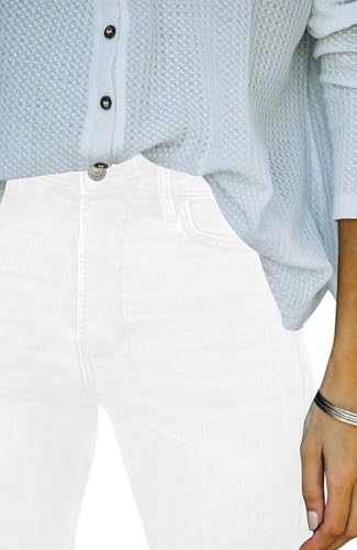 Flare Jeans for Women Cropped Stretchy Mid Rise Bell Bottom Jeans Womens Crop Flare Jeans with Raw Hem4