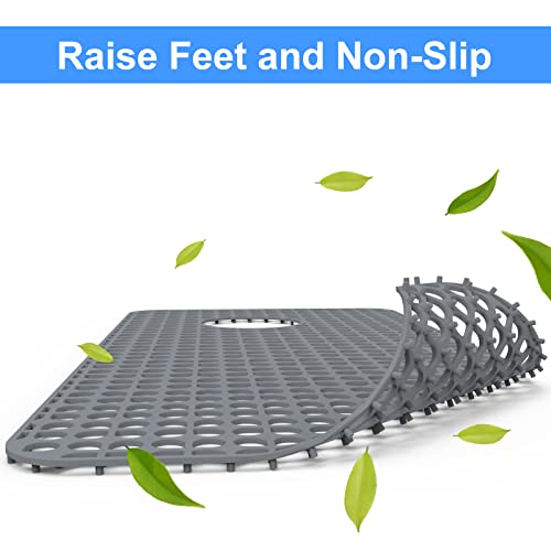 Silicone Sink Protector For Kitchen Sink-Mostwogo 28.1''X14.3'' Kitchen Sink Mat For Bottom Of Stainless Steel/Porcelain Sink,Side Drain, 1Pcs No-Slip Sink Grid Grate Accessories(Grey) #TOP6
