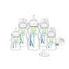 Dr. Brown’s Natural Flow Anti-Colic Options+ Wide-Neck Baby Bottle Newborn Feeding Set with Baby Bottle Travel Caps