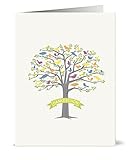 20 Recycelte Danksagungskarten - 20 faltbare Danksagungskarten mit passenden grünen Recyclinghüllen