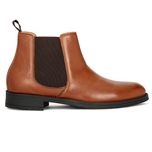 Image of Brand: Indiansole- Handmade Durable TRP Sole Elastic Black Leather Formal Casual Ankle Height Chelsea Boots Shoes for Men Best for Work