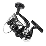 Keenso Spinn-Angelrolle, umweltfreundlich, abgewinkeltes Design, zusammenklappbarer Metallarm, erhöhte Fasen, reduzierter Drahtbecherabfall, 5,1:1, geeignet für allgemeine Köderrute, Teleskopangeln