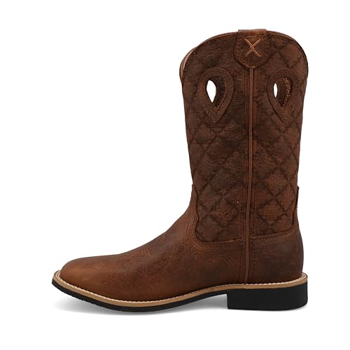 Twisted X Kid's Top Hand, New Wide Square Toe, Rawhide & Brown Patina, 2.5 M2