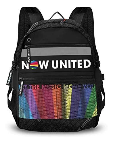 Kit Mochila Now United Notebook + Estojo Duplo Original Juvenil Escolar Coleção Nova + Copo Térmico