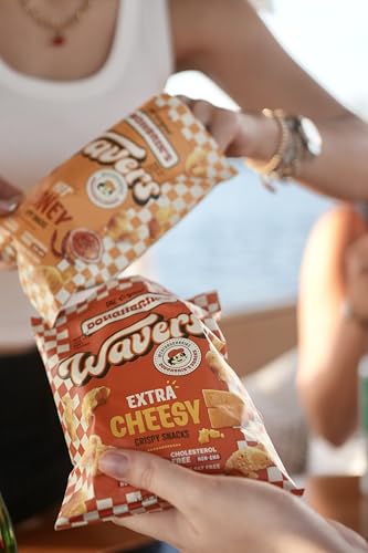 Image of WAVERS by Doughbrik's Snacks Variety Pack, Includes Late Night Pizza, Extra Cheesy, Hot Honey & Spicy Pickle Flavors, 0.5 oz Bags, Crispy Crunchy Snack Made in the USA (4-Pack Assortment)