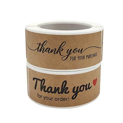 1" X 3" Thank You For Your Order Stickers Rectangle Gift Seal Kraft Paper Thank You For Your Purchase Stickers Labels For Business Wedding Party Decor Handmade Decoration Sticker (4 Rolls, 480 Pcs) #TOP3