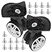 JUUDDENPARTS 1 Pair Luggage Wheel Replacement, Universal Suitcase Castors with Silent Dual-Row Wheels, Spare Swivel Suitcase Castors, 360-Degree Rotating Wheels