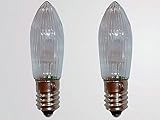 Innen + Außen Hellum 912333 Ersatzkerze Riffelkerze 3 Stück für Lichterkette LED warm-weiß, klar, 12V, für Innen/Außen