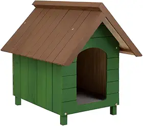 Casa Casinha De Cachorro em Madeira Pintada Pequena N2 (Verde)
