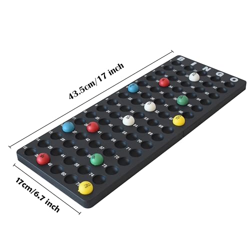 Yuanhe Jumbo Bingo Game Set - 11" Metal Round Cage, 75 Colored Balls, 100 Bingo Cards, 500 Mixed Chips and Master Board for Large Groups, Parties by Yuanhe - Image 6