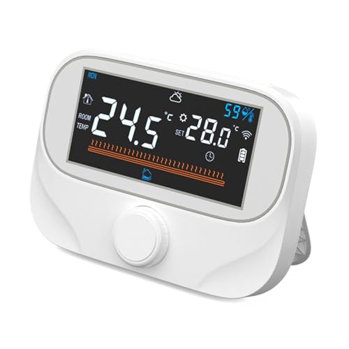 Termostato de caldera de instalación simple, pantalla LCD grande, solución de calefacción para el hogar, termostato de caldera para regulación de temperatura residencial en el hogar